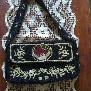 Cristiana black fully beaded purse Vintage